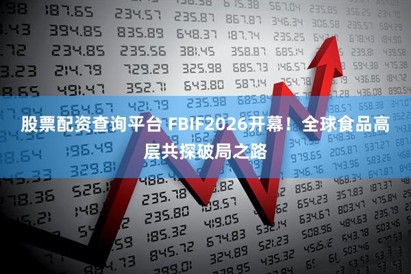 股票配资查询平台 FBIF2026开幕！全球食品高层共探破局之路